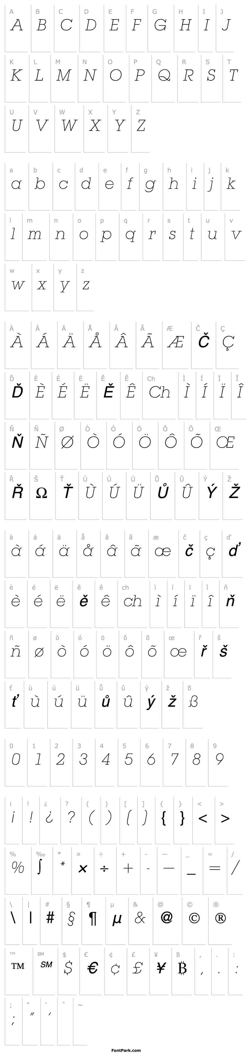 Overview LubbersLight-RegularItalic