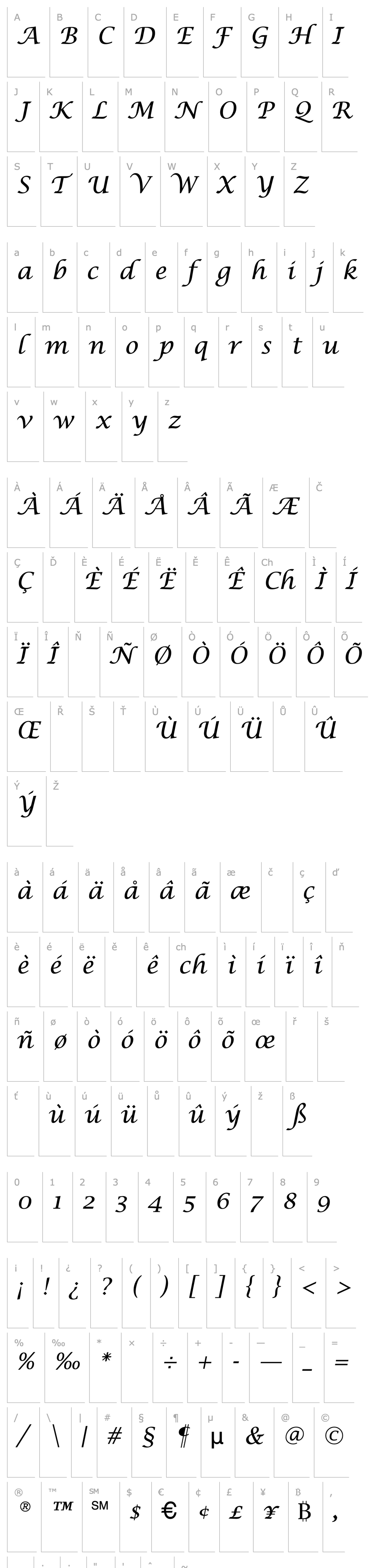 Přehled Lucerne Italic