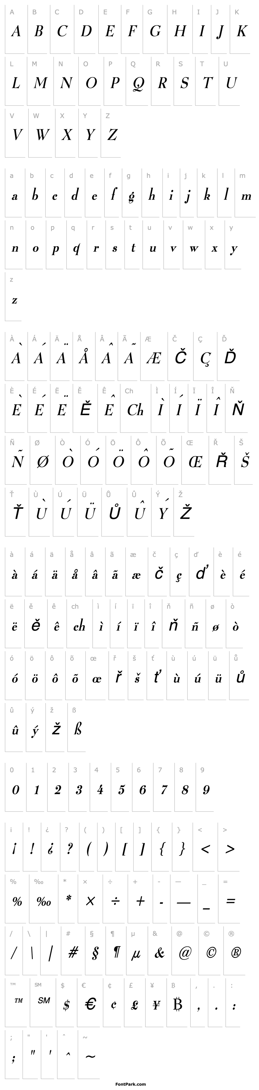 Overview Luciano Condensed Italic