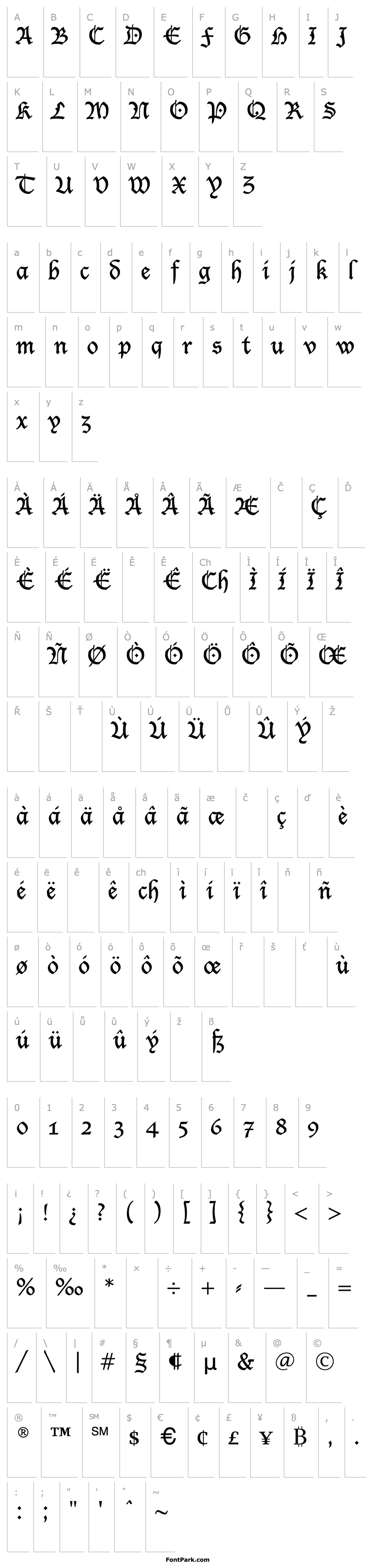 Overview Lucida Blacklet