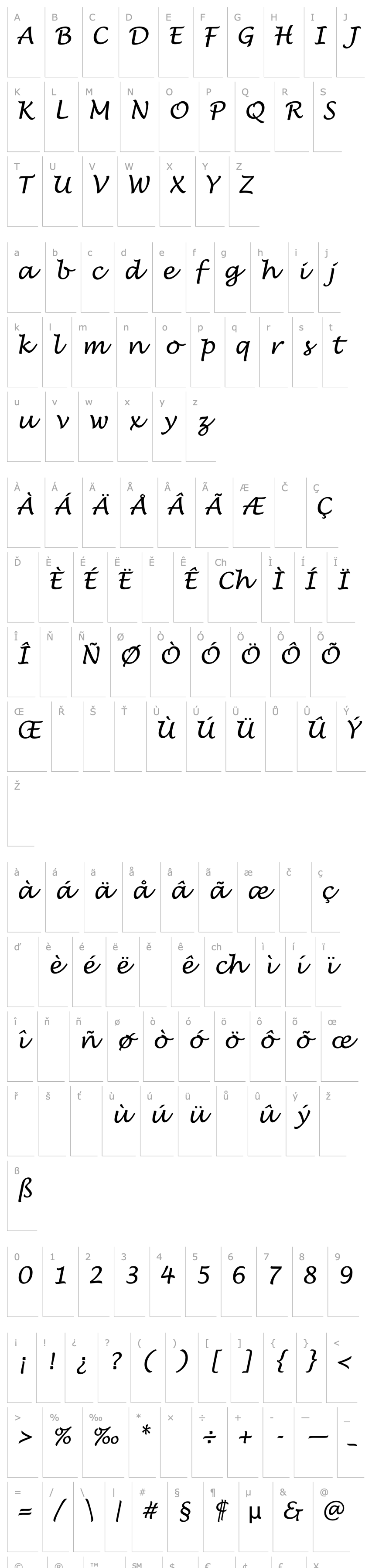 Overview Lucida Handwrit