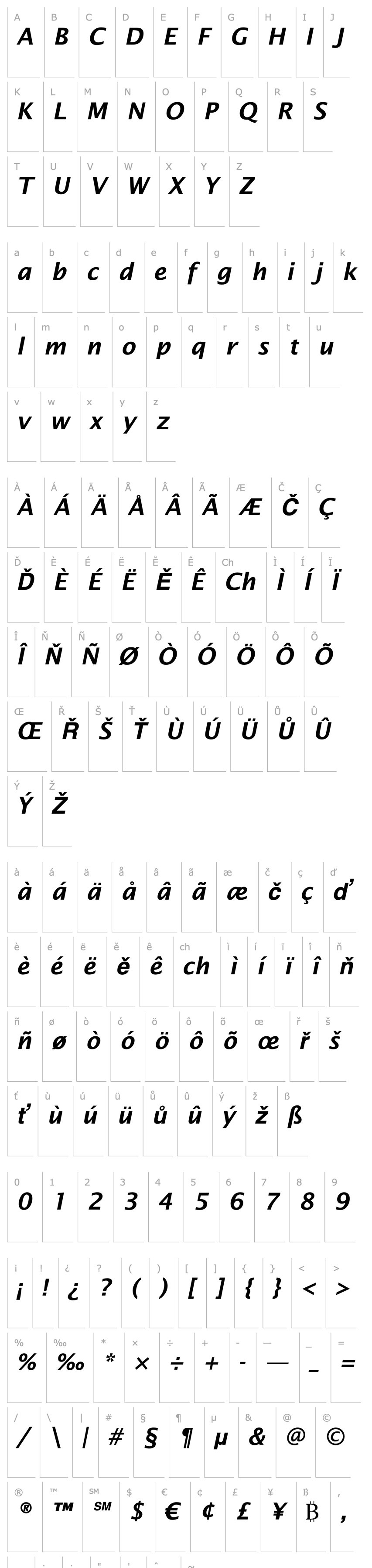 Přehled Lucida Sans Demibold Italic