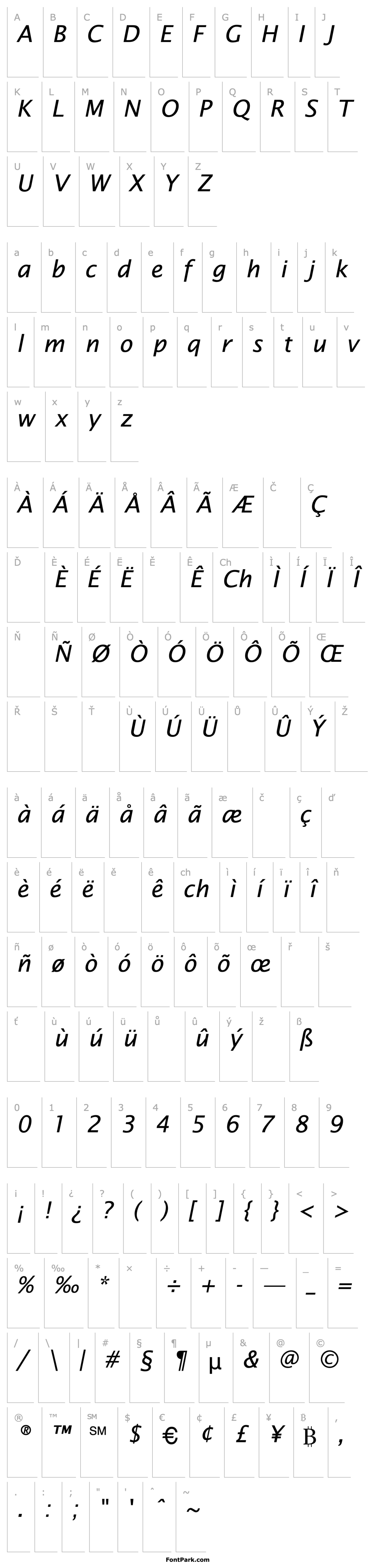 Overview Lucida Sans Ita