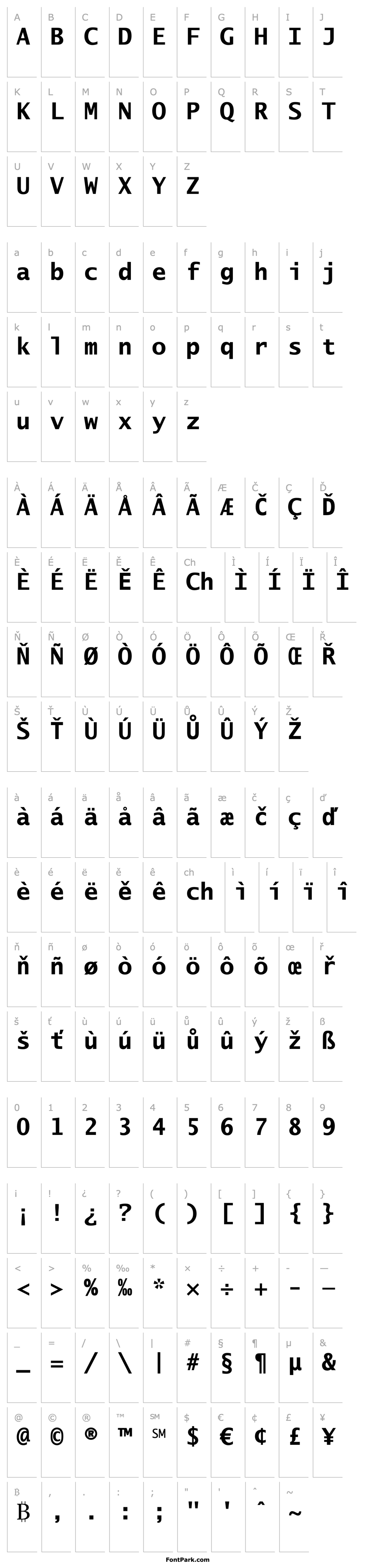 Přehled Lucida Sans Typewriter Bold