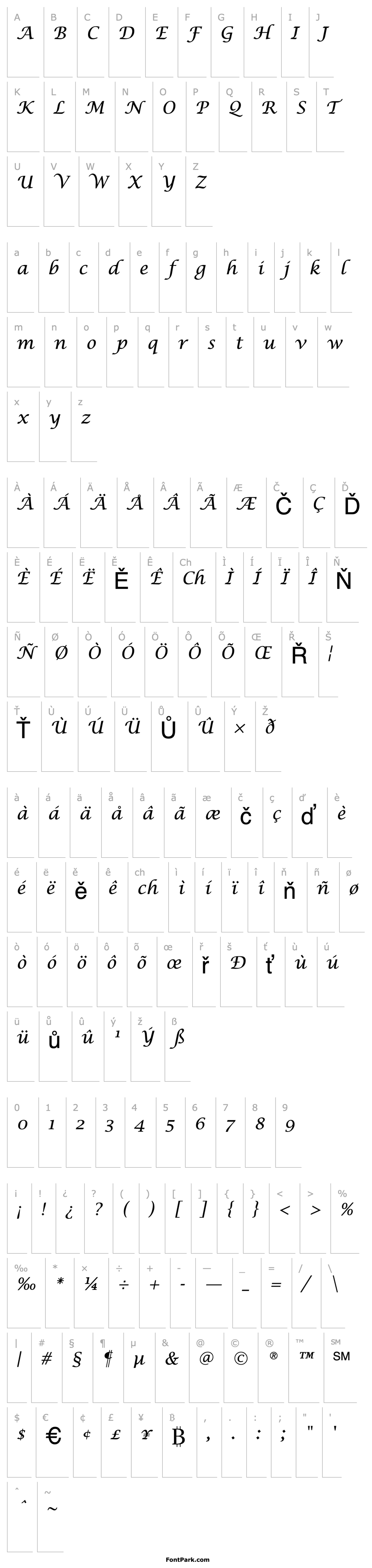 Overview LucidaCalligraphyEF