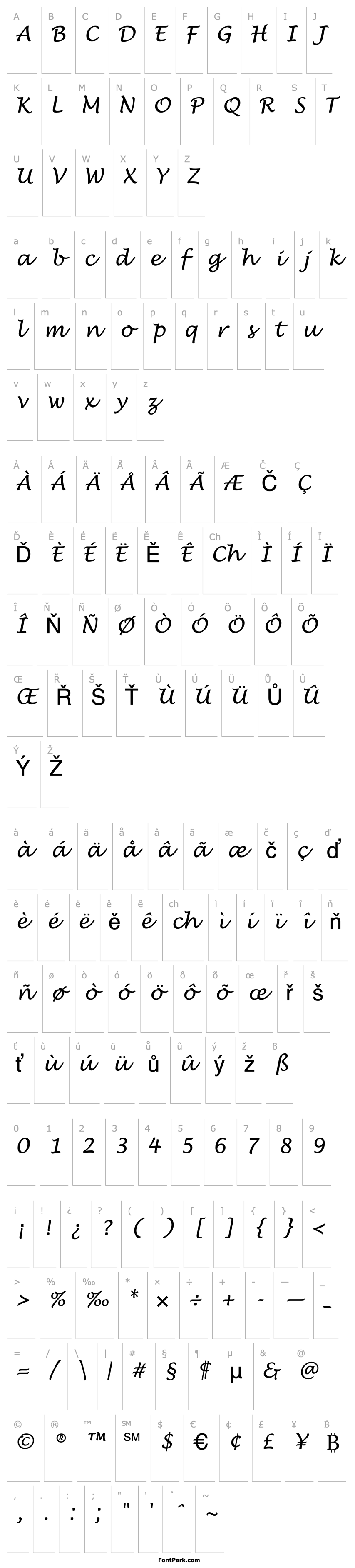 Overview LucidaHandwritingEF