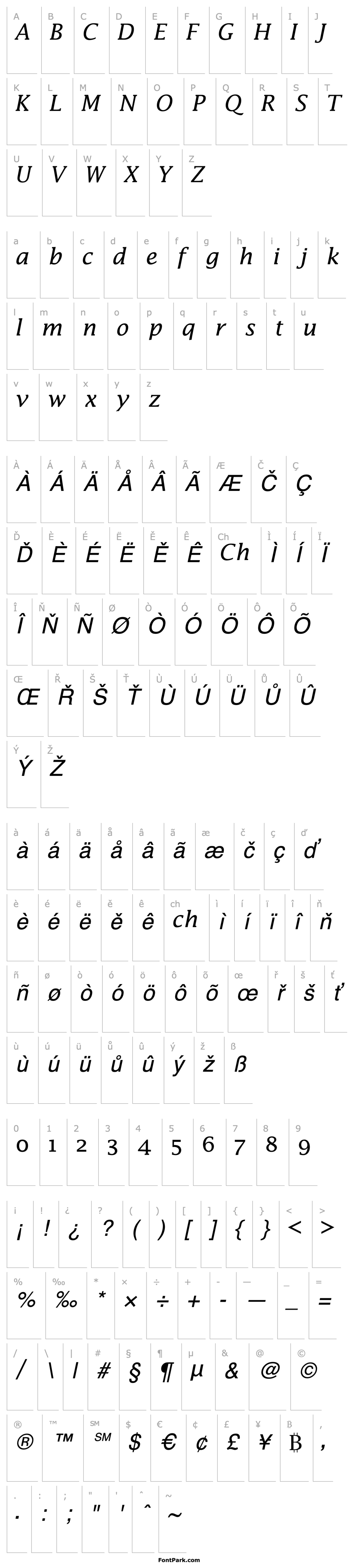 Přehled LucidaMathStd-Italic