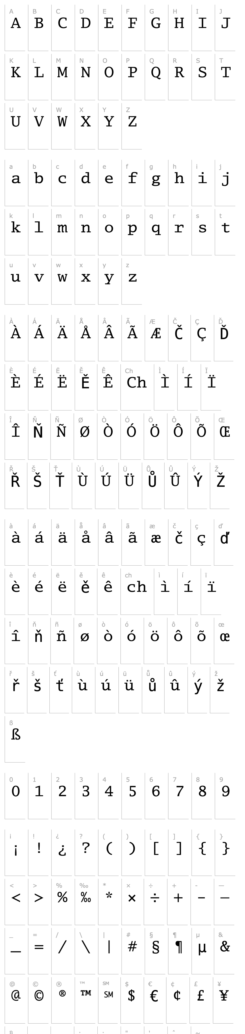 Overview LucidaTypewriterEF-Regular