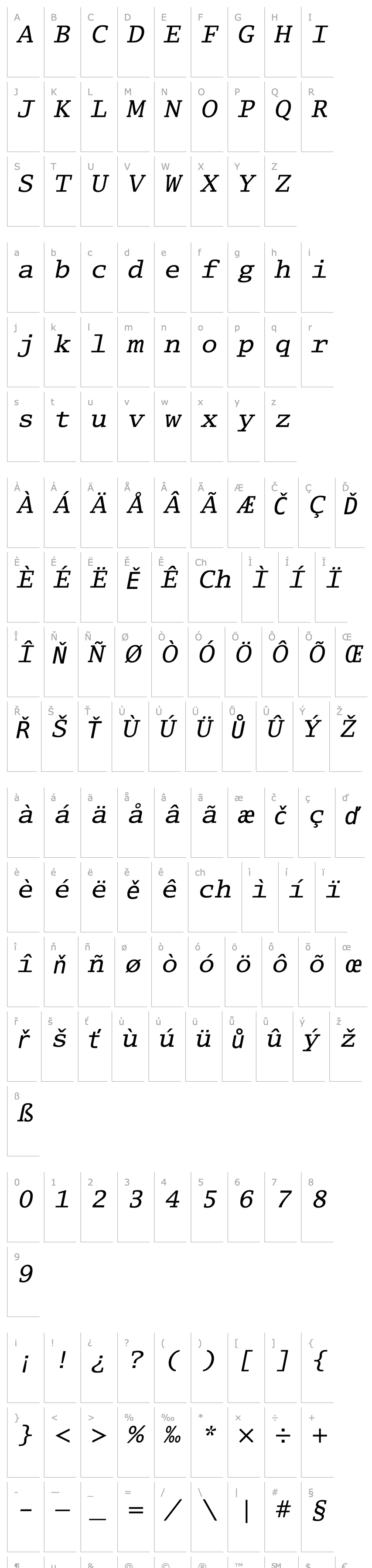 Overview LucidaTypewriterStd-Obl