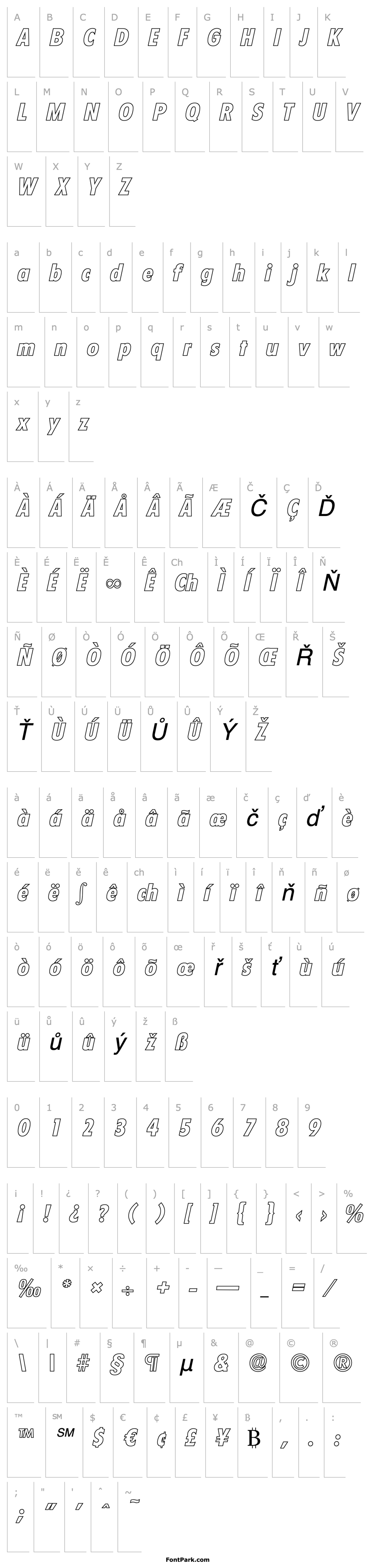 Přehled LuisBeckerOutline-ExtraBold-Italic