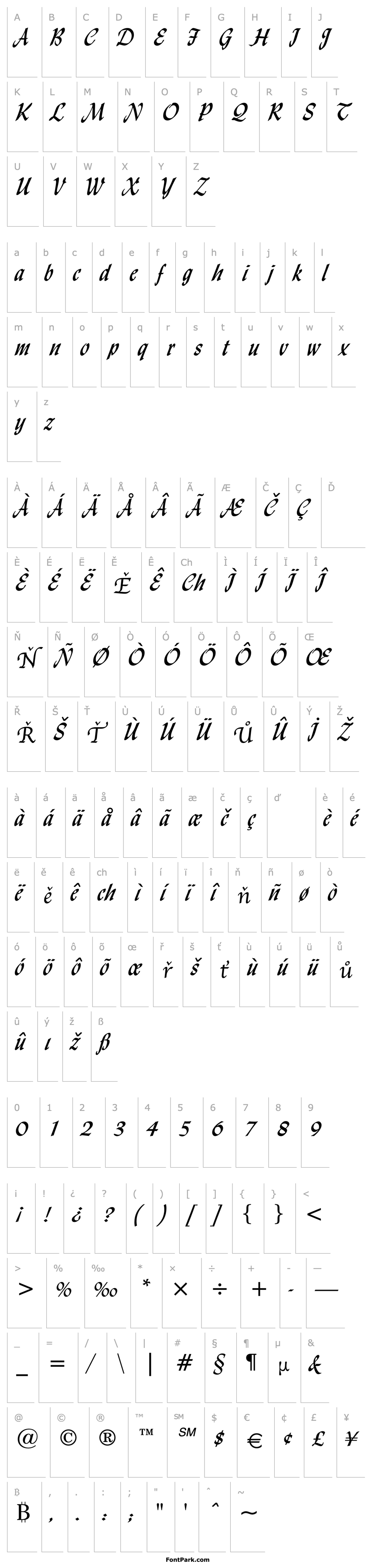 Overview Lydian Cursive BT