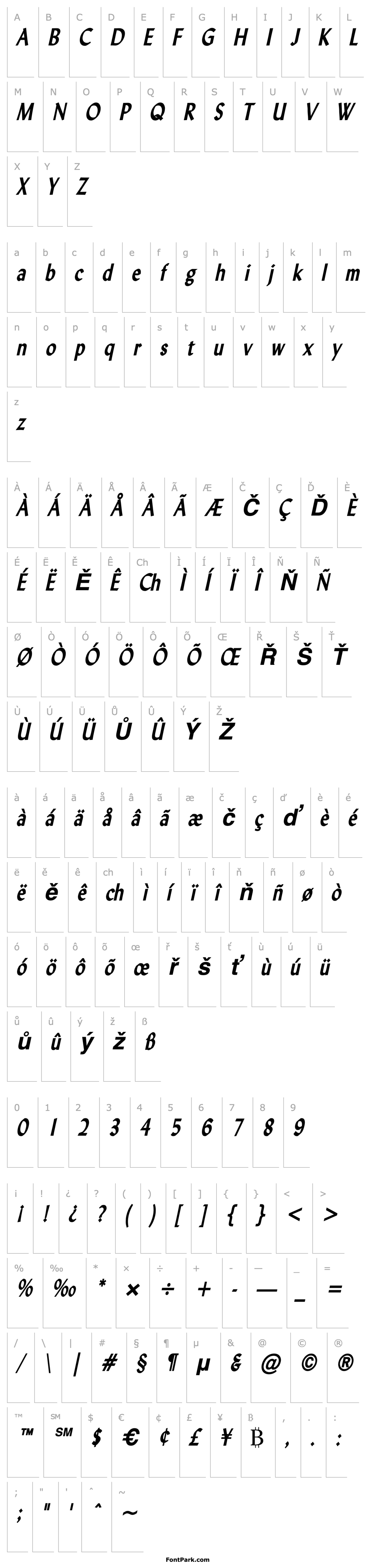 Overview Lynda Condensed Bold Italic