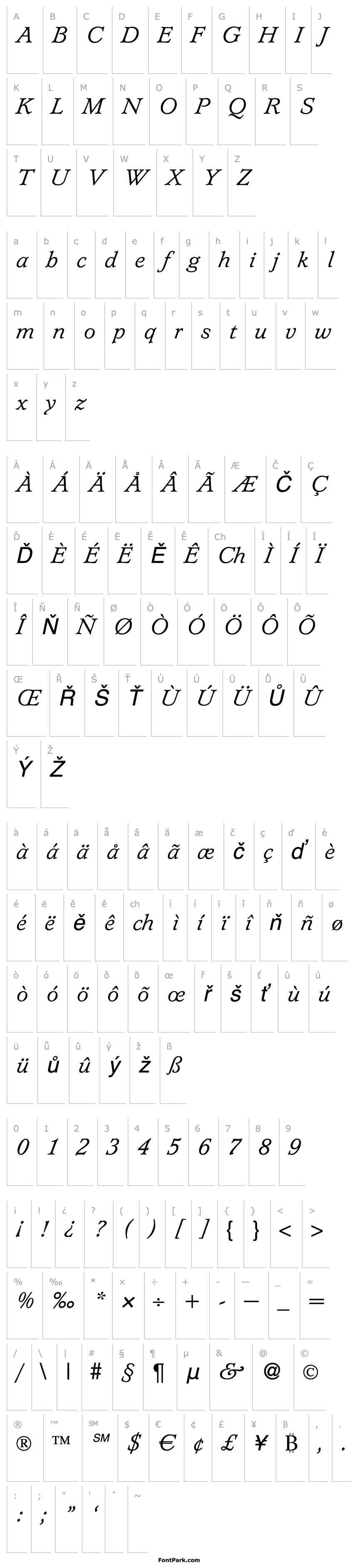 Přehled LynneLightDB Italic