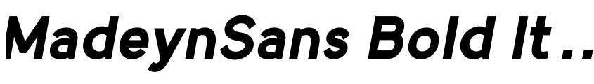 Preview MadeynSans Bold Italic