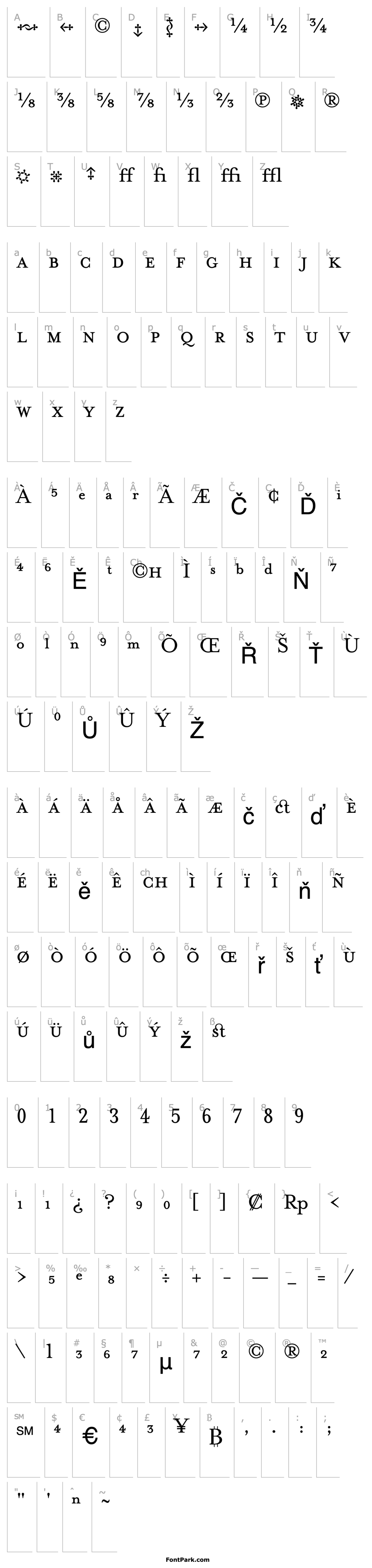 Přehled MrsEavesFractions