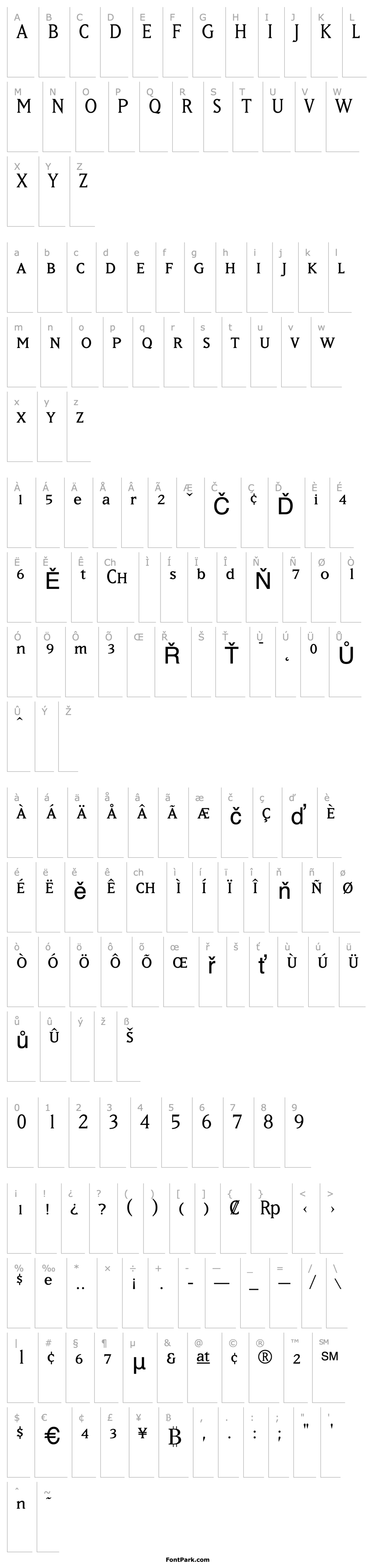 Přehled MatrixBookSmallCaps