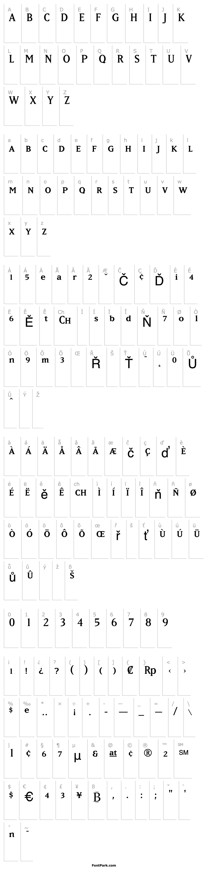 Přehled MatrixRegularSmallCaps