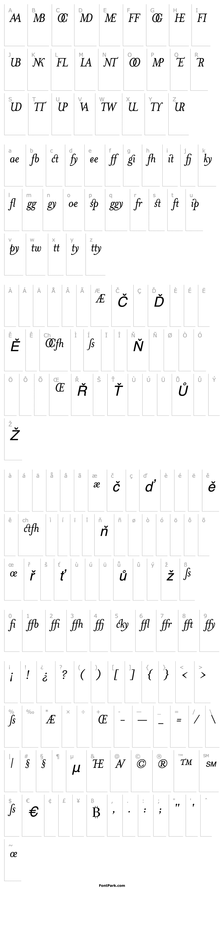 Přehled MrsEavesJustLig-Italic