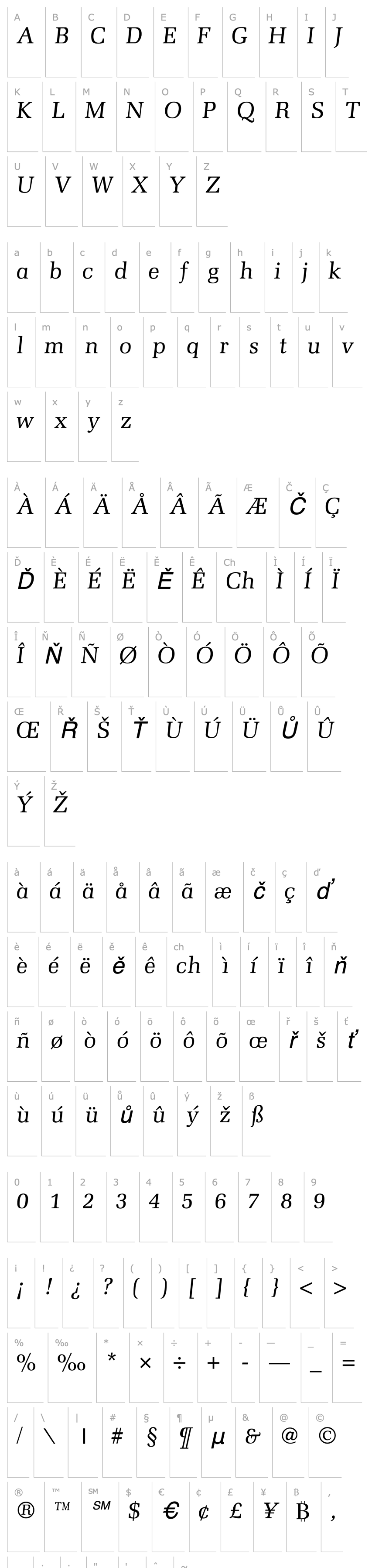 Overview Memoir Italic