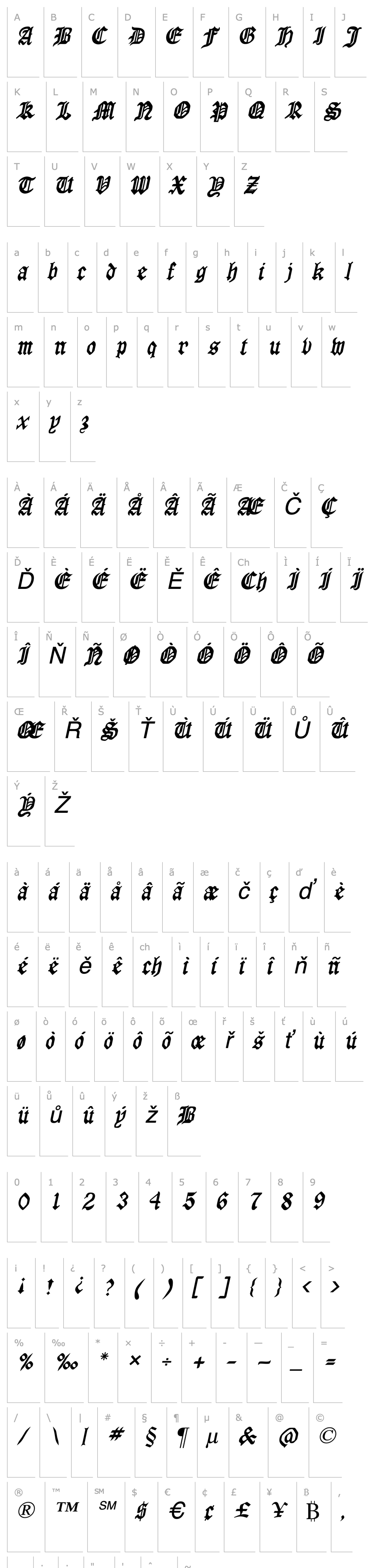 Přehled Manuscript  Italic