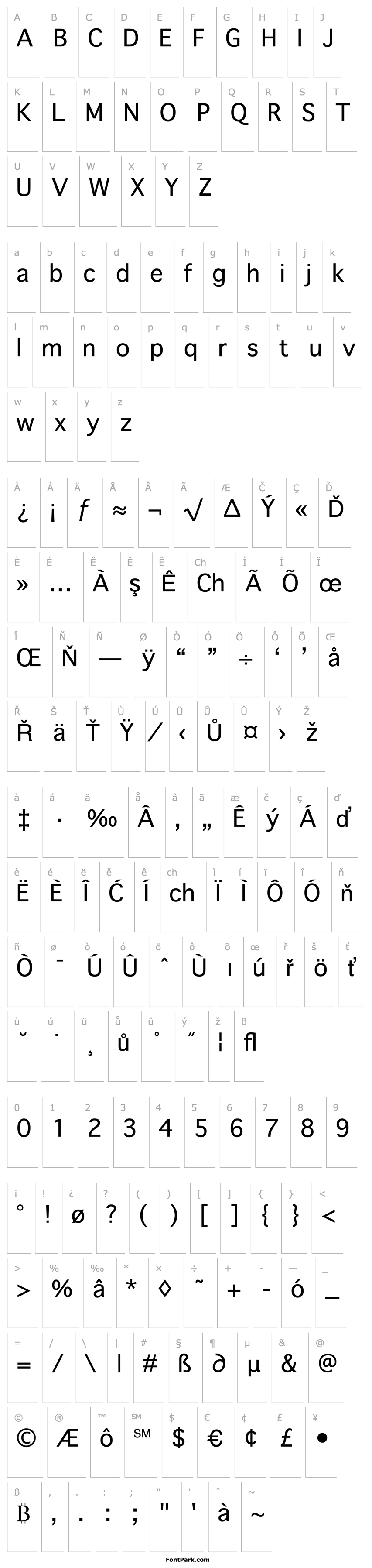 Přehled MacFontNormal