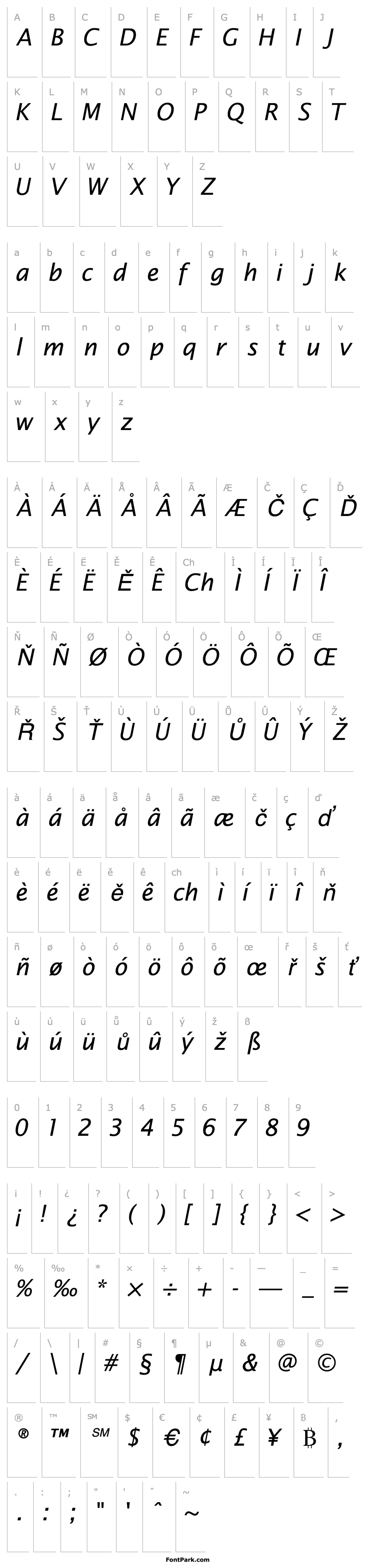 Overview MachadoSansSSK Italic