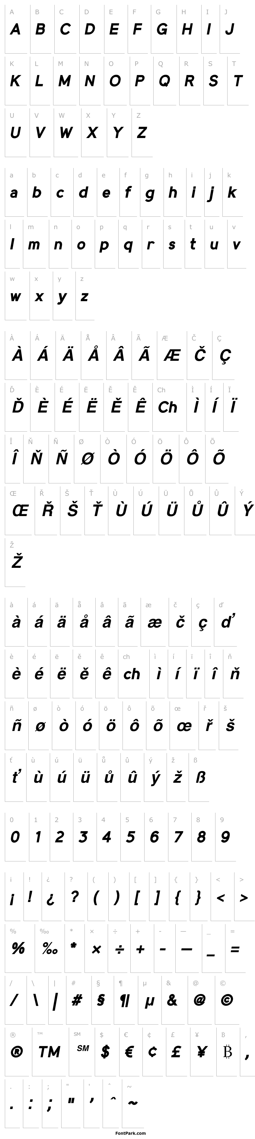 Přehled MadeynSans Bold Italic
