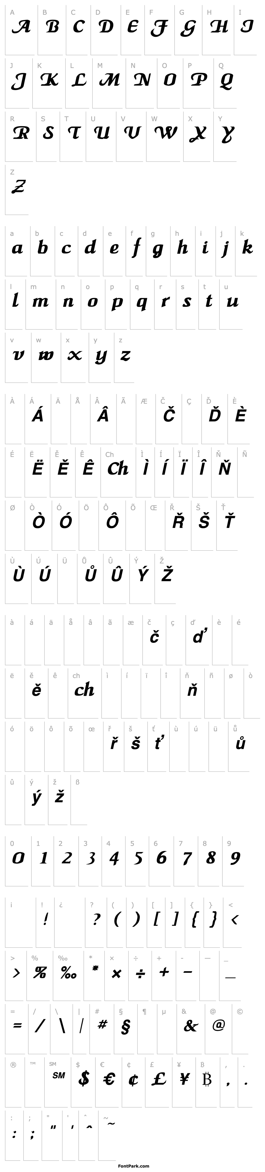 Přehled MaidenWord BoldItalic