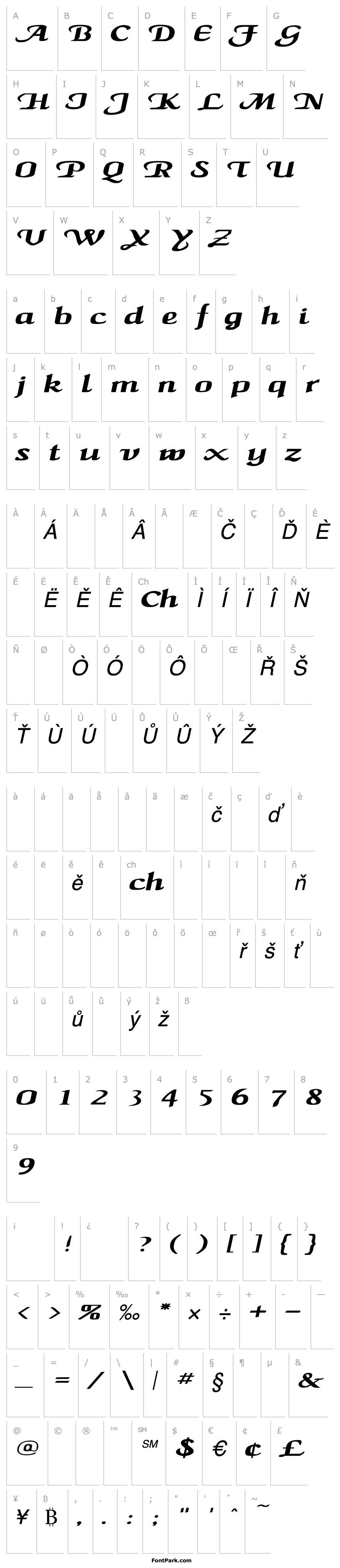 Overview MaidenWordExtended Italic