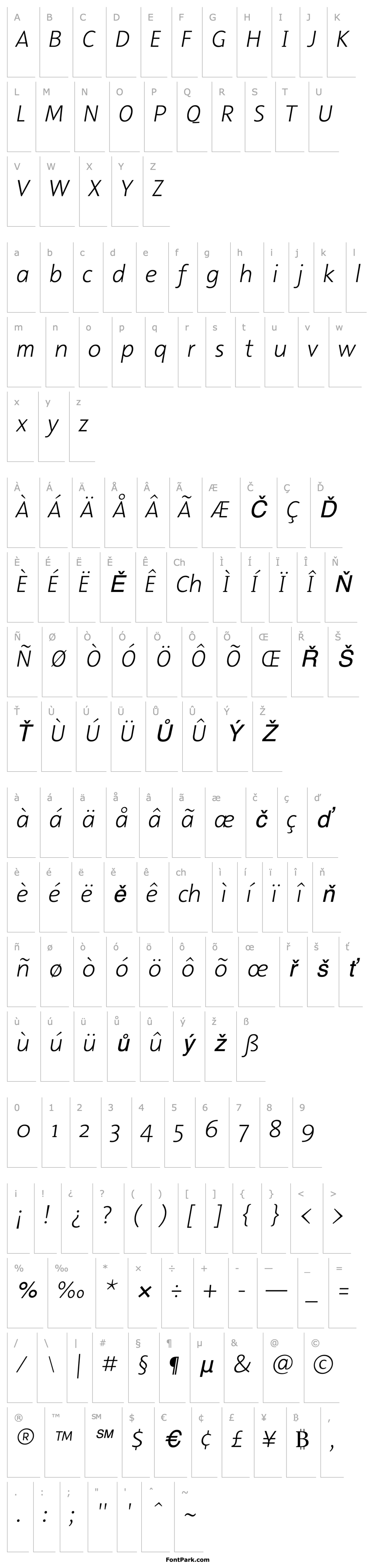 Přehled MalcomLightItalic