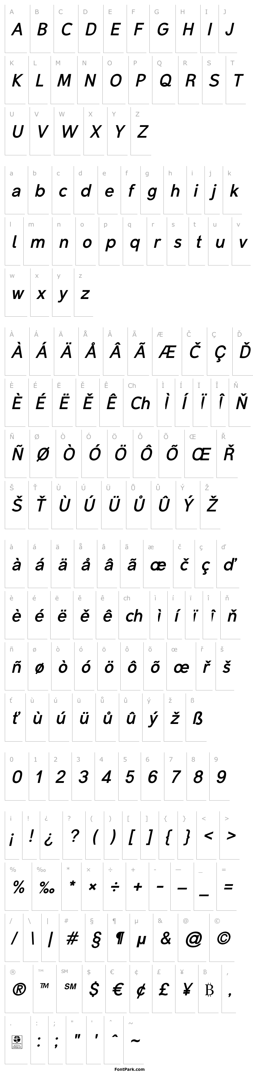 Přehled Malter Sans Bold Italic demo