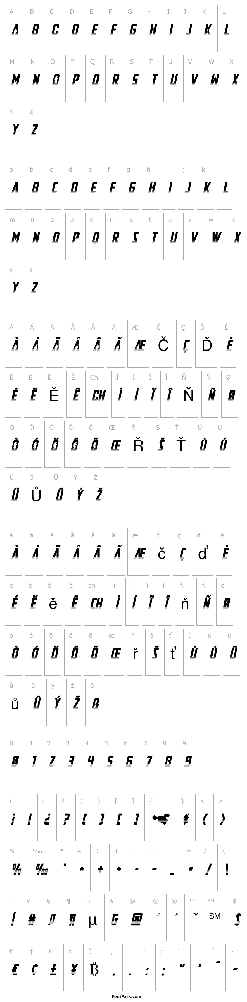 Přehled Mandalore Halftone Italic