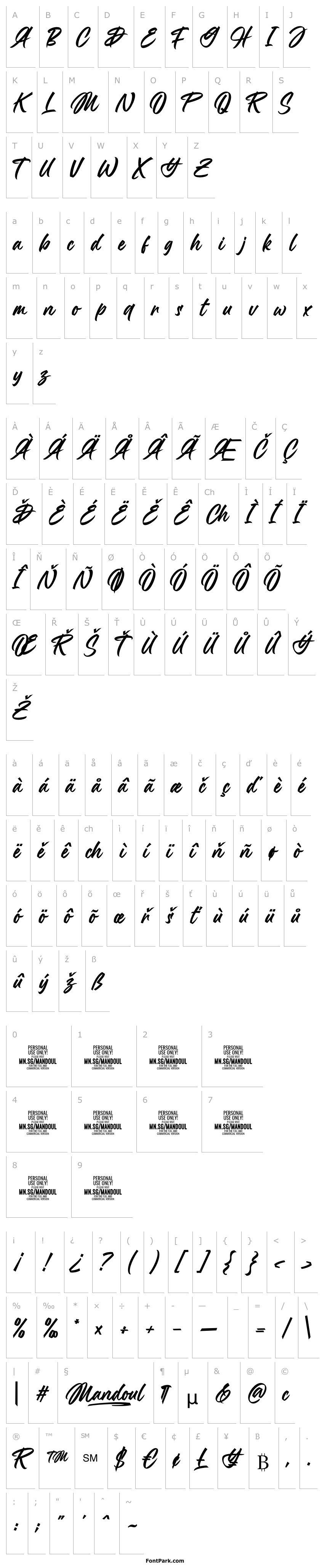 Overview Mandoul Script PERSONAL USE ONLY Bold