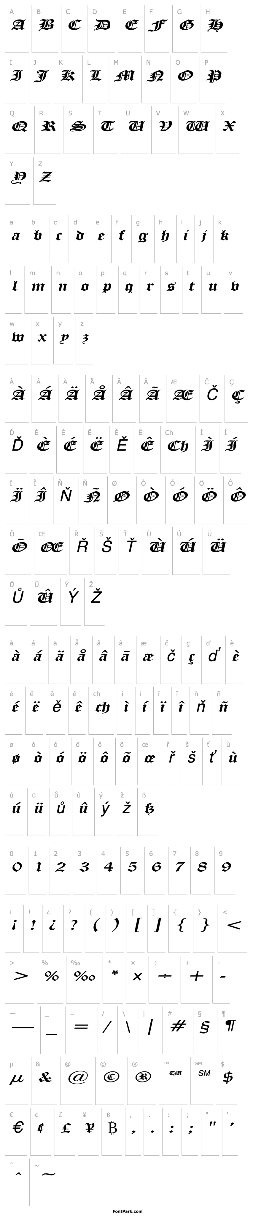 Overview ManuscriptExtended Italic