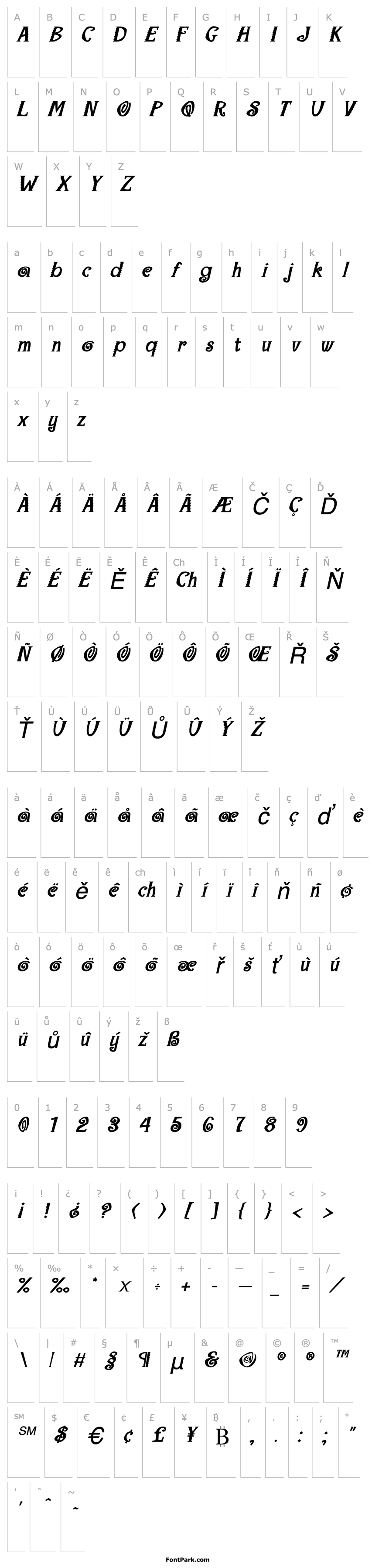 Přehled Maraca Extrabold Italic