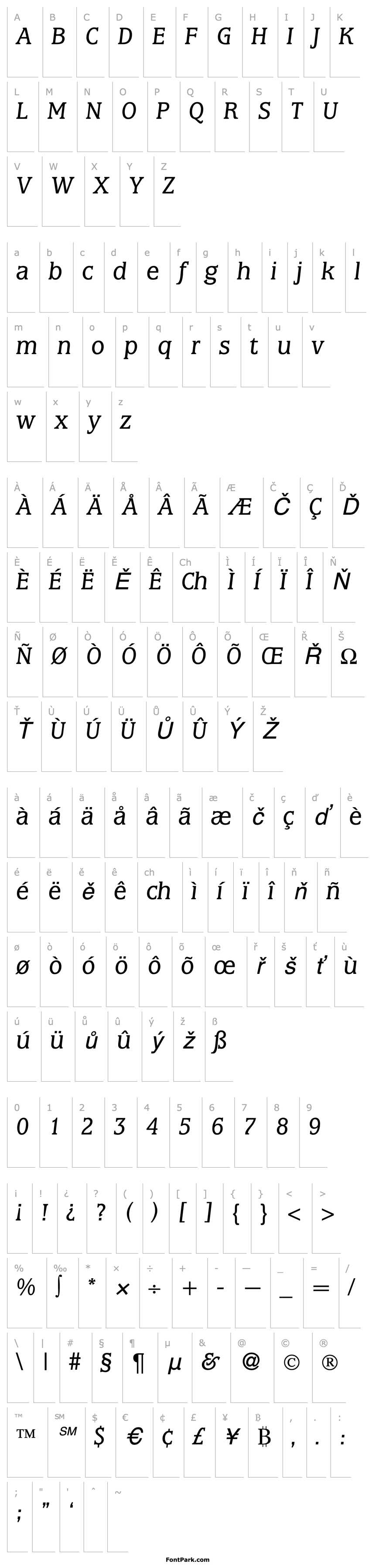 Overview Marburg-RegularItalic