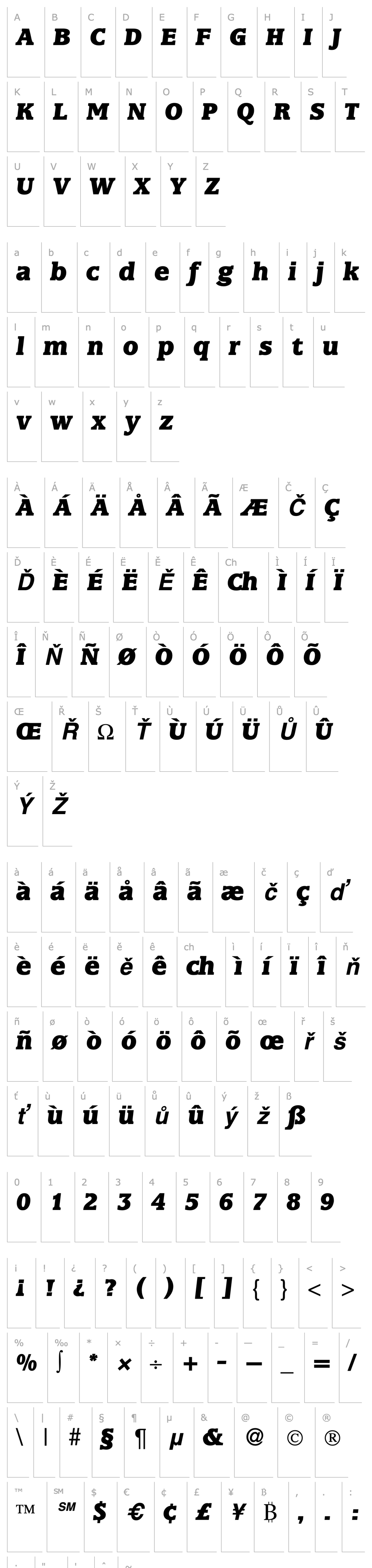 Přehled MarburgExtrabold-RegularItalic