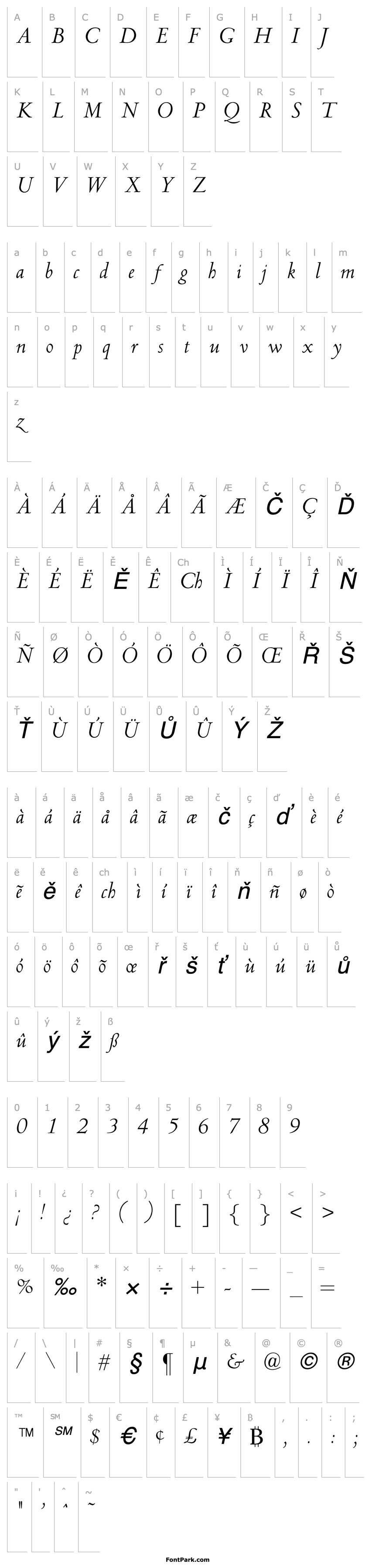 Přehled MarcelItalic