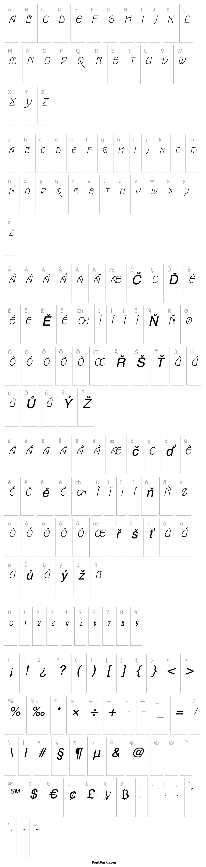 Přehled MarloweCondensed Oblique