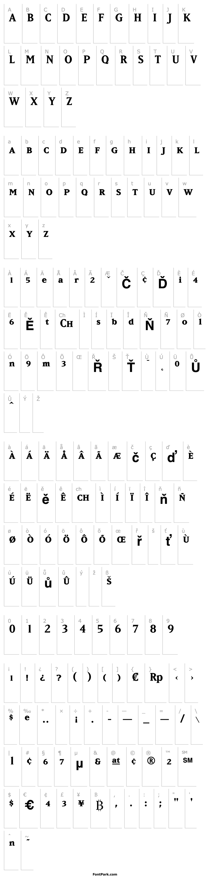 Přehled MatrixBoldSmallCaps