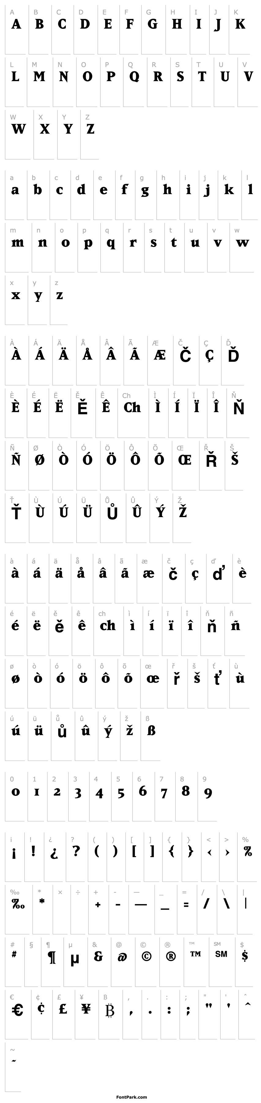 Overview MatrixExtraBoldOldstyle