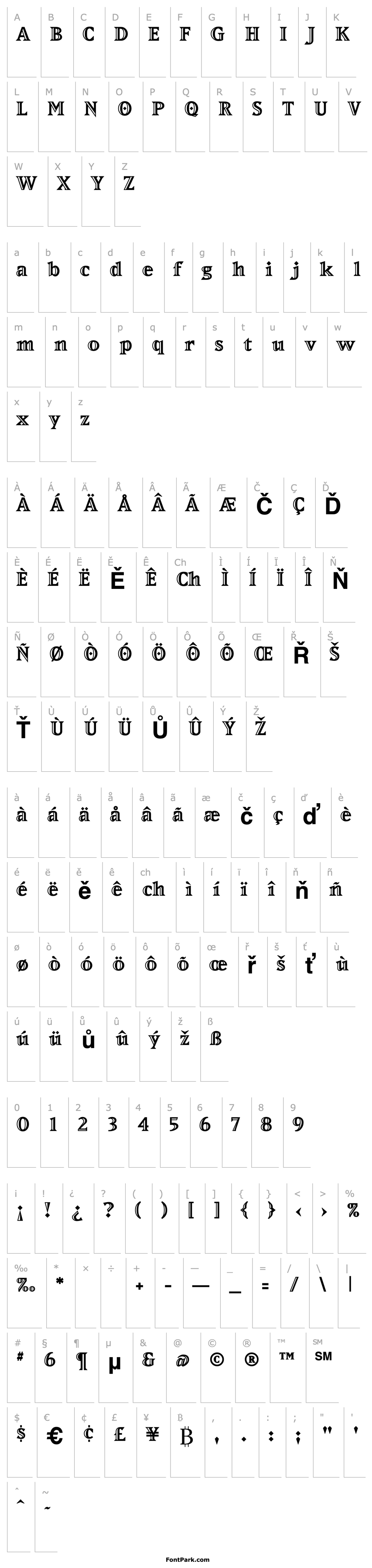 Přehled MatrixInlineExtraBoldLining Bold