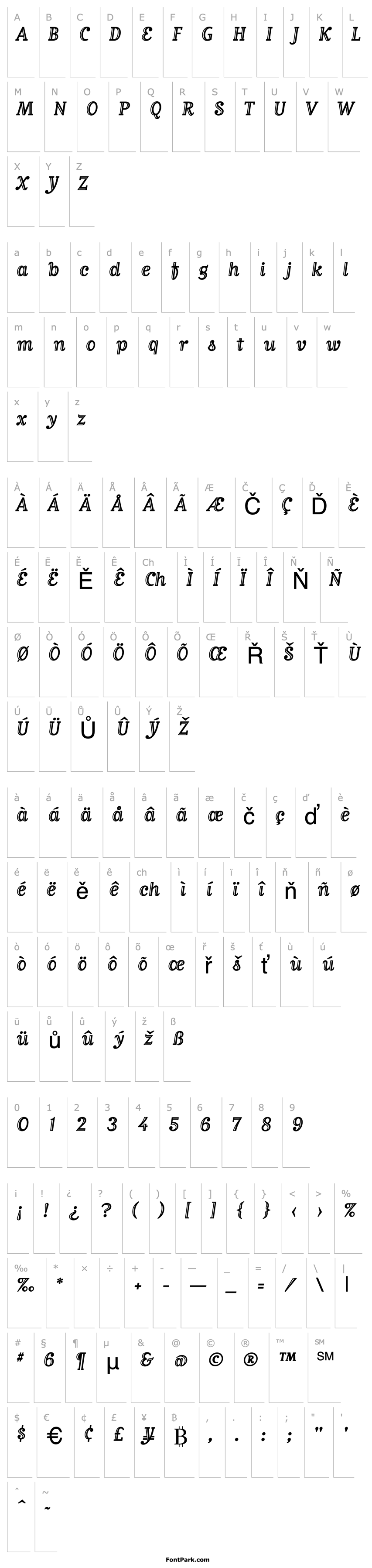 Přehled MatrixInlineScriptLining Regular