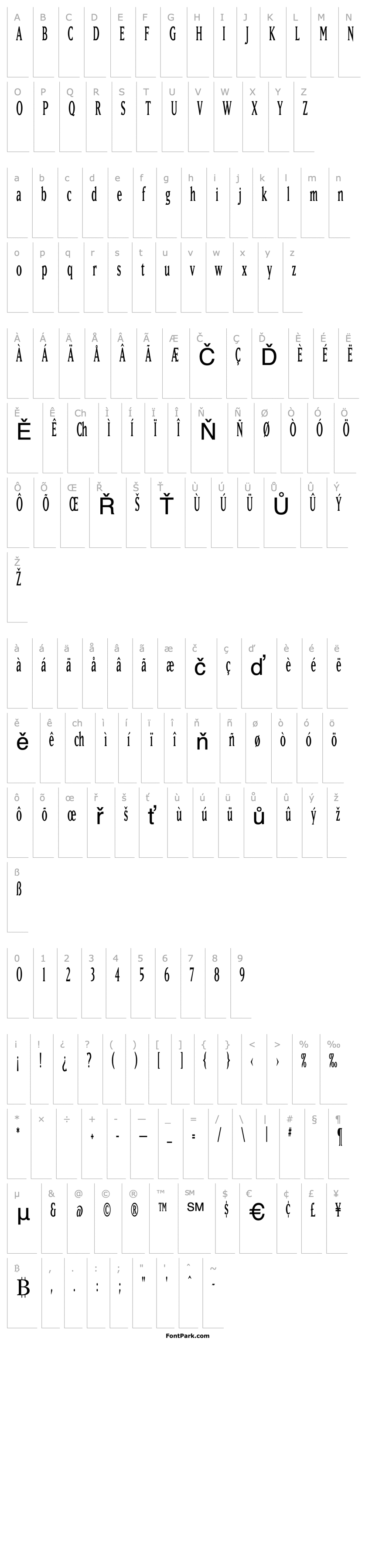 Overview MatrixNarrowLining Regular