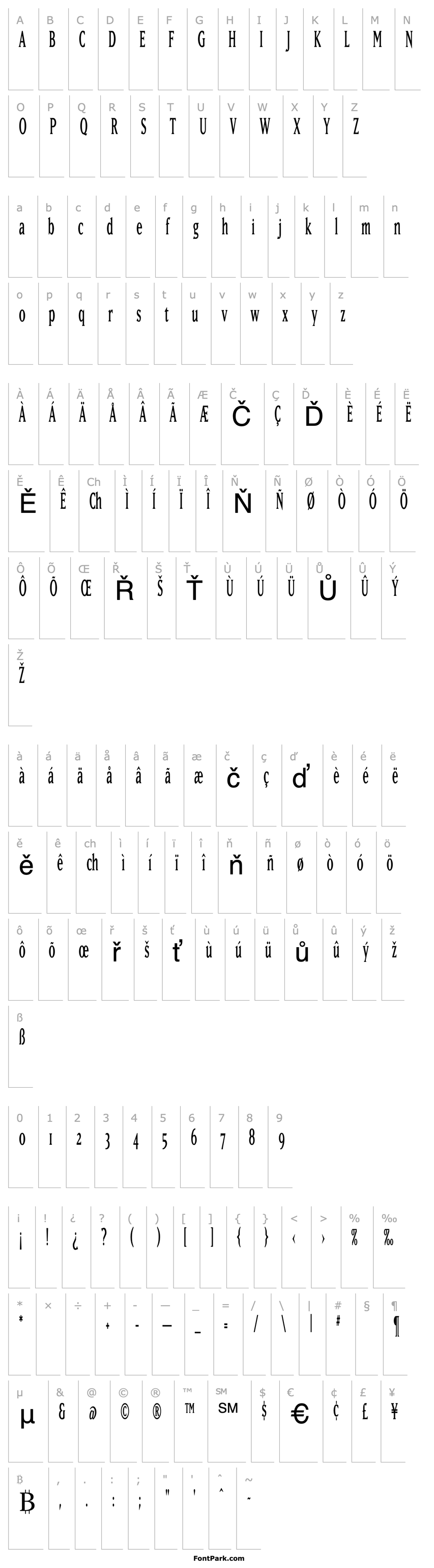 Overview MatrixNarrowOldstyle Regular