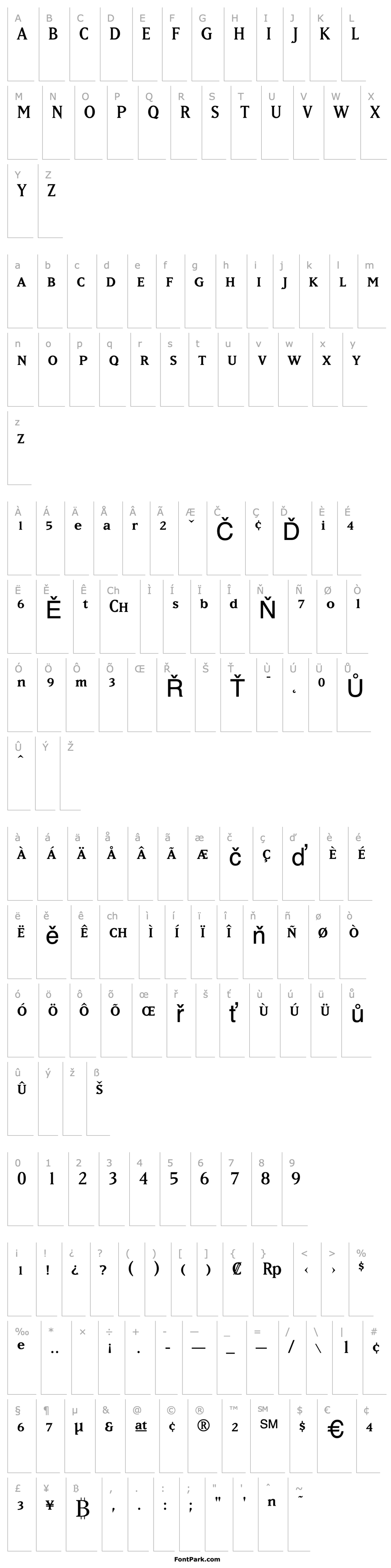 Přehled MatrixRegularSmallCaps