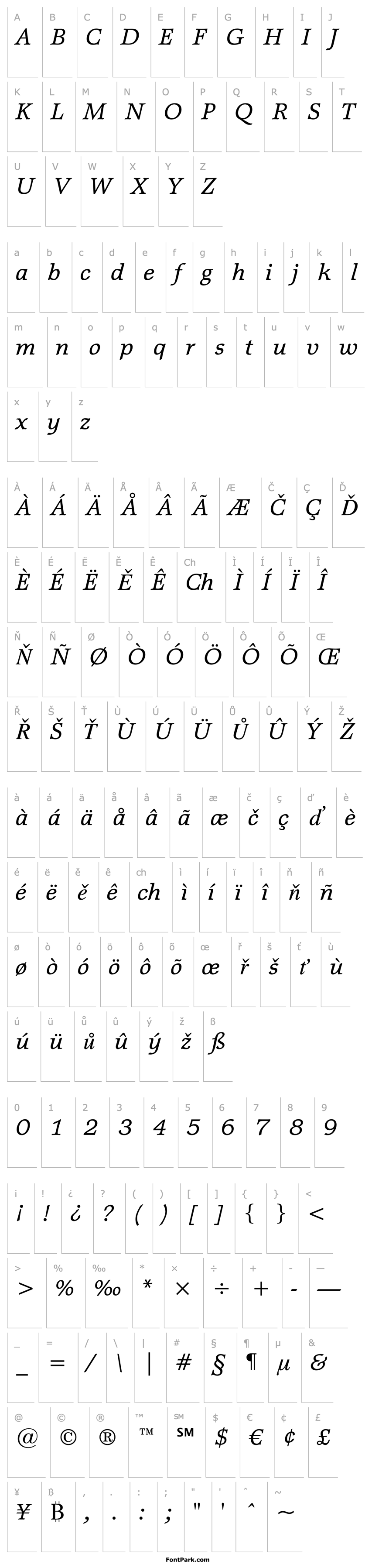 Přehled MattAntique BT Italic