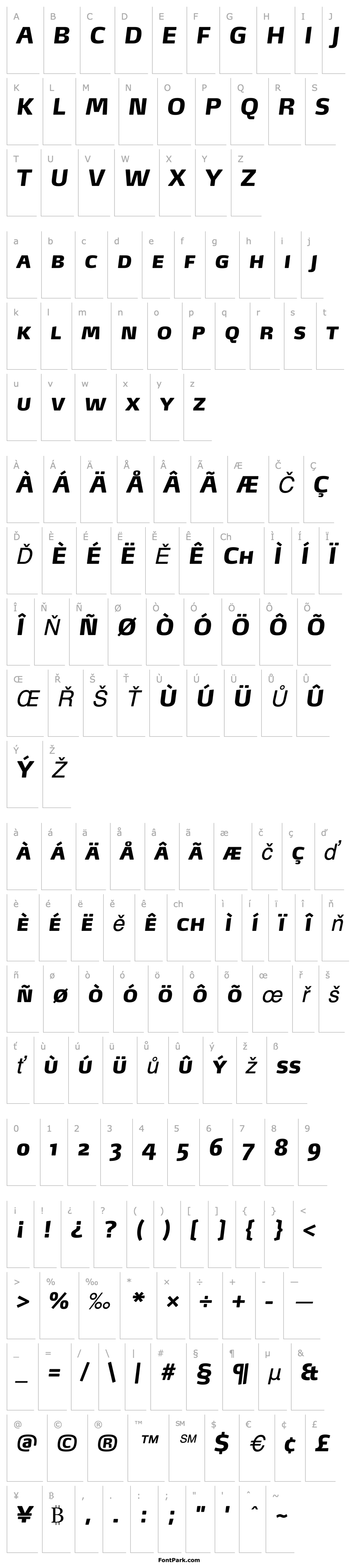 Přehled Max-ExtraBoldItalicSC