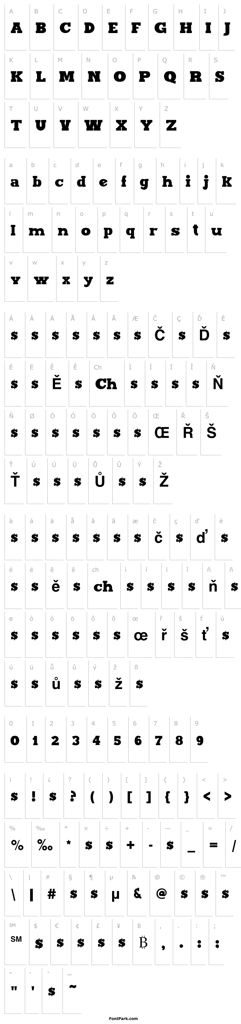 Přehled Maxxi Serif Bold