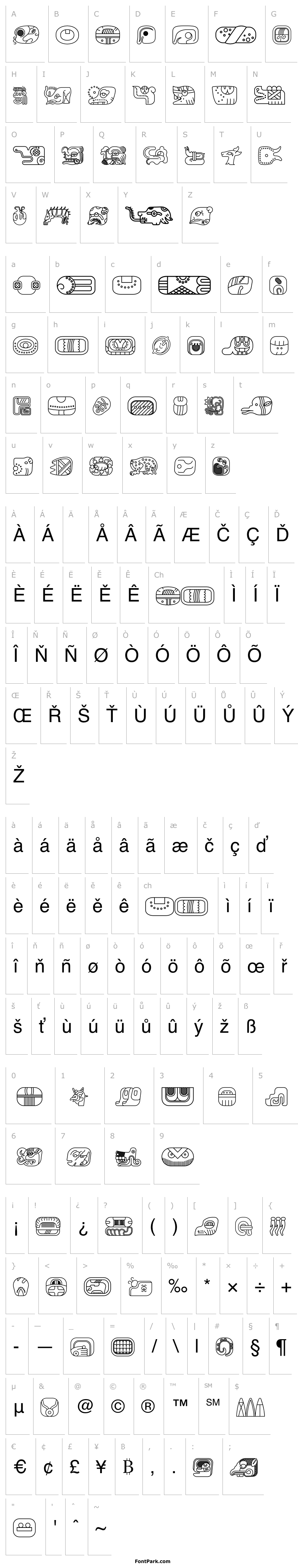 Přehled mayanglyphsoutline-Regular